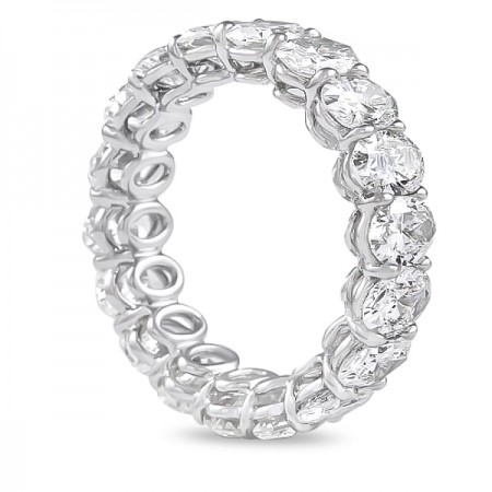 5.5 ct Oval Diamond Eternity Band flat