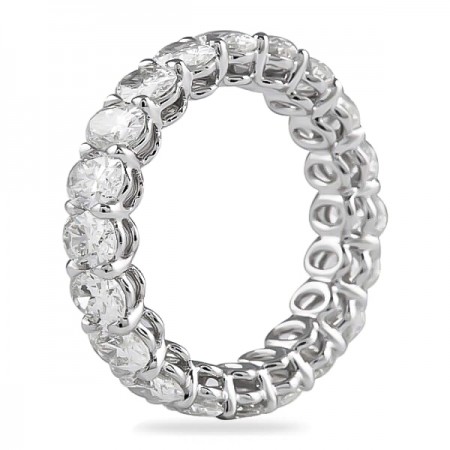 3.65 Carat Oval Diamond Eternity Band flat