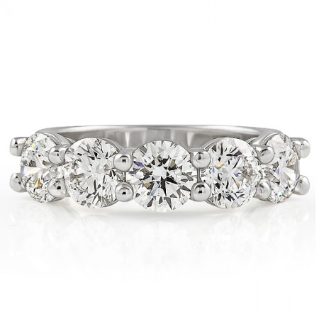 3ct Round Lab Diamond 5-Stone Ring top