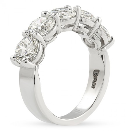 3ct Round Lab Diamond 5-Stone Ring top