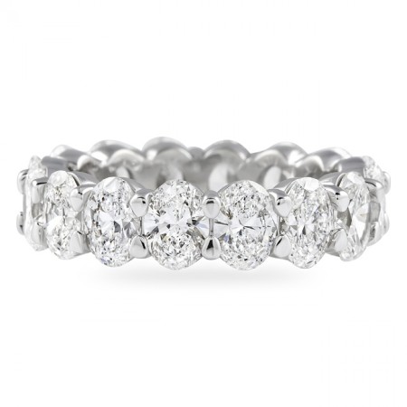 4.87 carat Oval Lab Diamond Close Basket Eternity Band flat