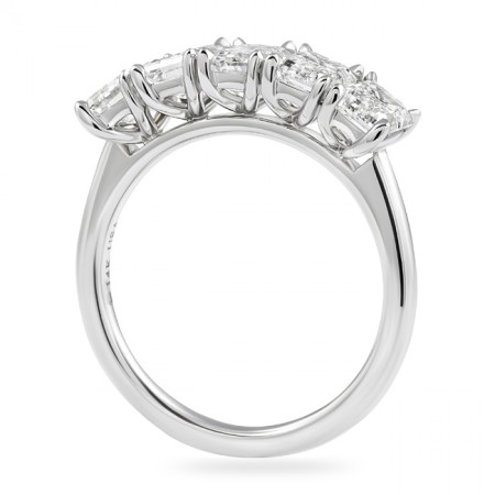 2.60ct Emerald Cut Lab Diamond 5-Stone Floating Band flat