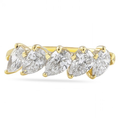 1.5ct Pear Shape Lab Diamond 5-Stone Ring top