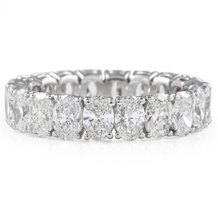 3.90ct Oval Diamond Individual Basket Eternity Band fat