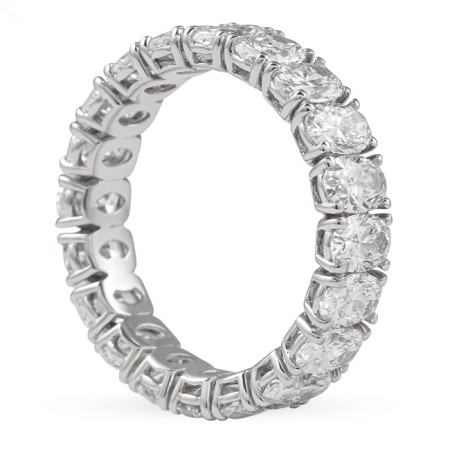 3.90ct Oval Diamond Individual Basket Eternity Band fat