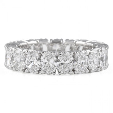 4.10ct Oval Cut Lab Diamond Eternity Band flat
