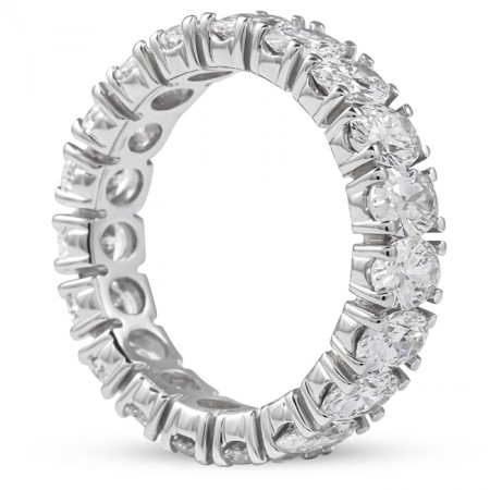 4.10ct Oval Cut Lab Diamond Eternity Band flat