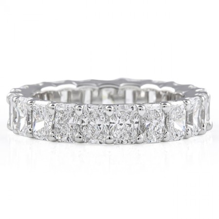 4.40ct Radiant Cut Lab Diamond U-Shape Eternity Band flat