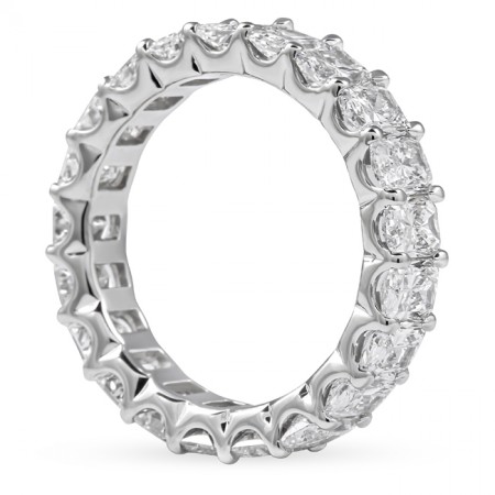 4.40ct Radiant Cut Lab Diamond U-Shape Eternity Band flat