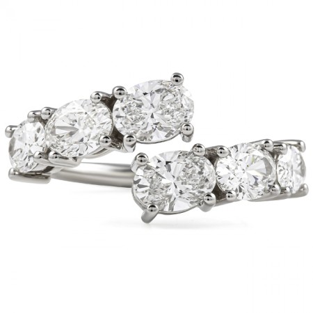 2.5 carat TW Oval Lab Diamond Crossover Band flat