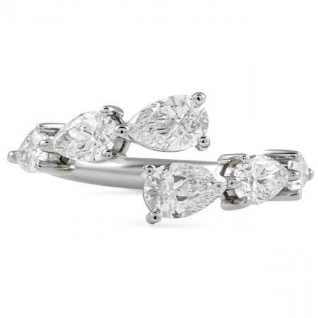 1.83 carat TW Pear Shape Lab Diamond Crossover Band flat