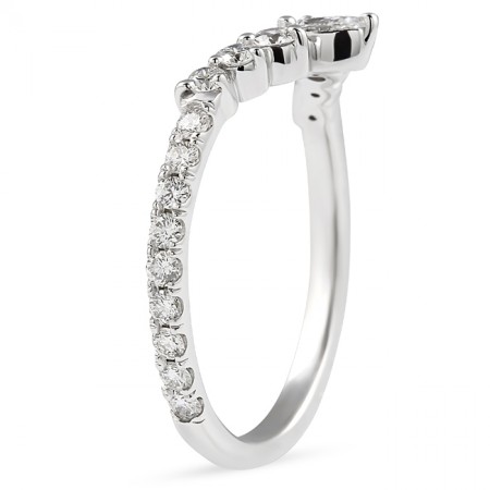 Pear & Round Graduating Diamond Tiara Band flat