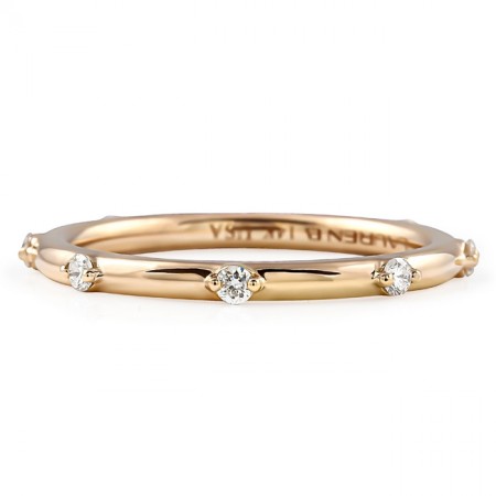 .20 carat Spotted Single Prong Diamond Wedding Band yg