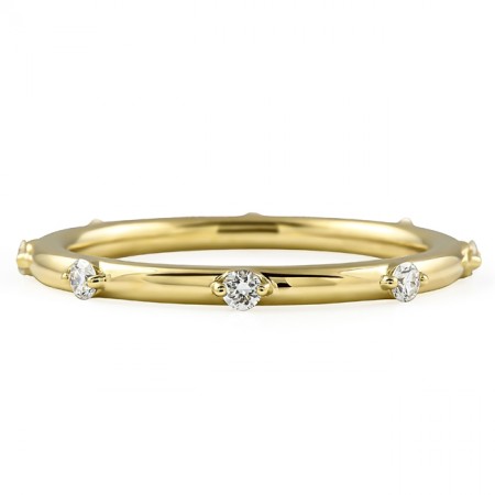 .20 carat Spotted Single Prong Diamond Wedding Band yg