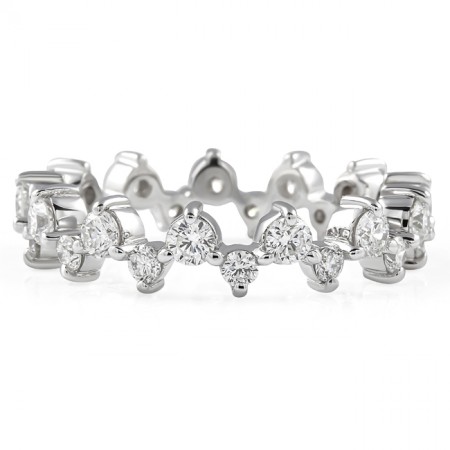 Alternating Size Zig-Zag Round Diamond Eternity Band yg