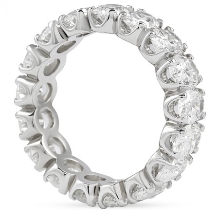 5.30 carat Oval Lab Diamond Four Prong Eternity Band flat