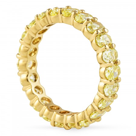 3.54 carat Oval Yellow Diamond Eternity Band flat