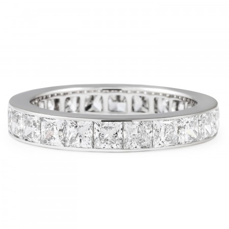 2.95 carat Princess Cut Lab Diamond Channel Set Eternity Band flat