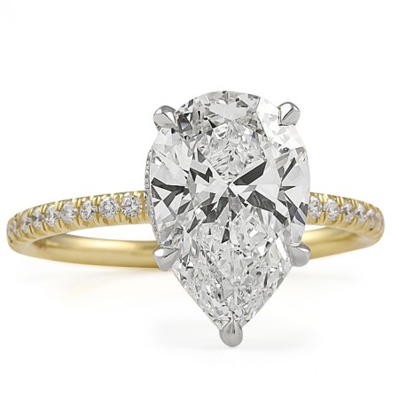 3.23ct Pear Shape Diamond Signature Wrap Engagement Ring flatlay