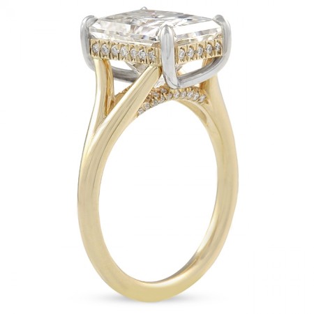 Radiant Cut Moissanite Split Band Engagement Ring