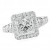 3.50 carat Princess Cut Diamond Halo Engagement Ring angle