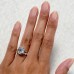 3.04 carat Antique Cushion Lab Diamond Lotus Bezel Set Ring lifestyle