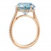 6.07ct Fancy Blue Antique Cushion Lab Diamond Ring cathedral