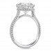 4.55ct Round Lab Diamond Three Row Band Ring cathedral