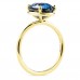 4.06 carat Blue Sapphire Yellow Gold Engagement Ring profile