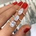 Radiant Cut Moissanite Swoop Engagement Ring lifestyle stack