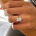 3.41 carat Radiant Cut Lab Diamond Solitaire Cathedral Ring lifestyle