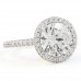2.78 carat Round Lab Diamond Double Edge Halo Ring flat