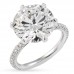 7.20 Carat Round Lab Diamond Three Row Band Ring angle