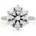 7.20 Carat Round Lab Diamond Three Row Band Ring flat