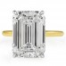 8.31 Carat Emerald Cut Lab Diamond Solitaire Ring flat