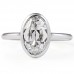 2.26 Carat Antique Oval Lab Diamond Bezel Ring flat