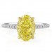 2.61 carat Oval Yellow Lab Diamond Signature Wrap Ring flat