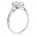 1.3 carat Emerald Cut Lab Diamond Bright Cut Pave Ring profile