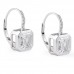 Asscher Cut Bezel Diamond Drop Earrings profile