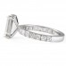 2.8 carat Antique Emerald Lab Diamond Asscher Band Ring profile
