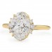 2.5 carat Oval Lab Diamond Seven-Stone Milgrain Ring profile