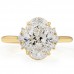 2.5 carat Oval Lab Diamond Seven-Stone Milgrain Ring flat