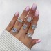 3.04 carat Antique Cushion Lab Diamond Lotus Bezel Set Ring lifestyle