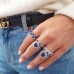 Oval Sapphire and Round Diamond Wedding Band lifestyle