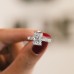 3.58 carat Radiant Cut Lab East-West Radiant Pave Ring lifestyle closeup