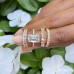 4.05 carat Emerald Cut Lab Diamond Signature Wrap Ring lifestyle flowers