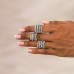 Alternating Size Round Diamond Compass Three-Quarter Band lifestyle grouping