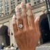 4.55ct Round Lab Diamond Three Row Band Ring lifestyle