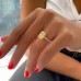 3.62 carat Fancy Yellow Radiant Two-Tone Ring lifestyle
