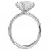 3.08 carat Oval Lab Diamond Pave Prong Engagement Ring profile